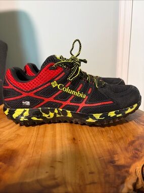 Columbia Men’s Black, Red & Yellow Trail Sneakers